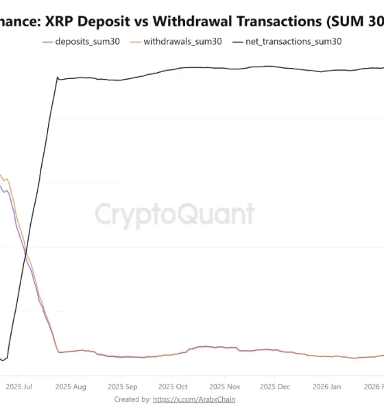 XRP Transactions on Binance Hit 2025 Low as Withdrawals Continue to Outpace Deposits