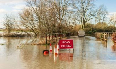 Flooded road illustrating VoteClimate voting tool