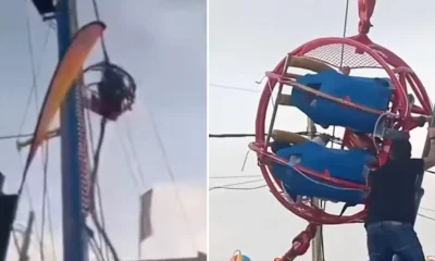 Fairground ride smashes to the ground after cable snaps in Spain | News World