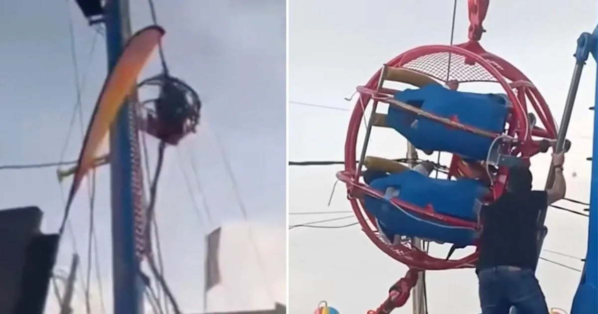 Fairground ride smashes to the ground after cable snaps in Spain | News World