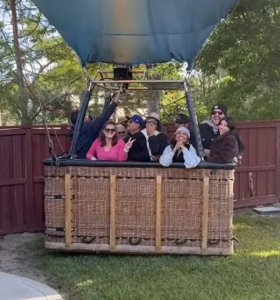 Man sees the funny side after hot air balloon carrying 13 people lands in his garden | News US