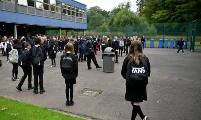 Pupils in school playground. Schools White Paper. SEND proposals.