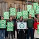 Scottish Greens holding placards