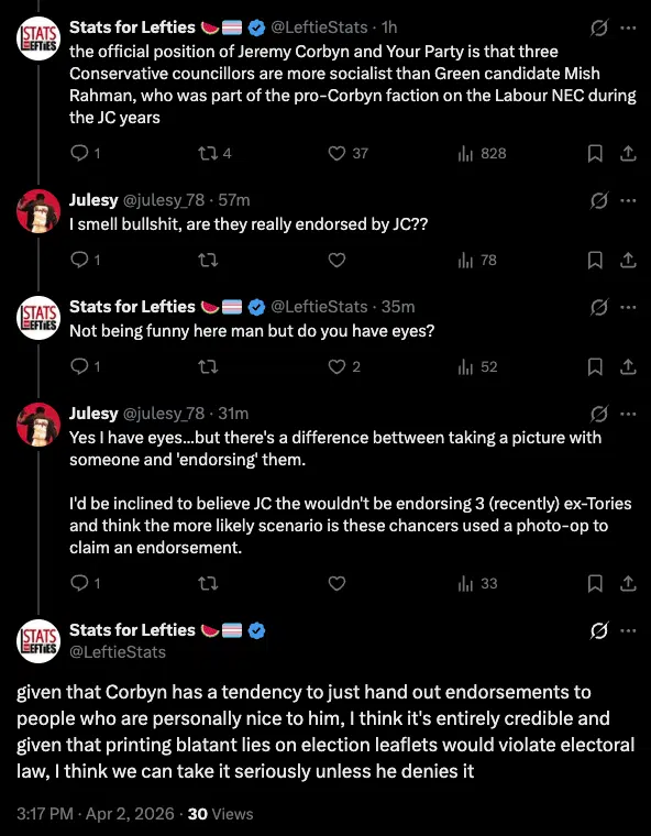 Corbyn has endorsed three ex-Tory councillors