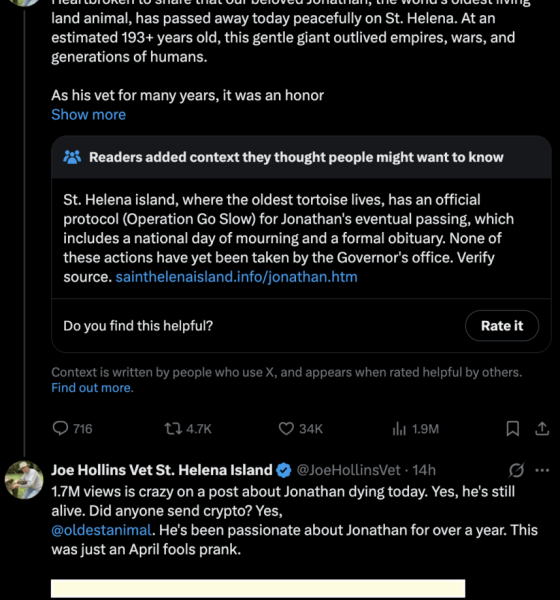 Death of the oldest living tortoise was just a crypto scam