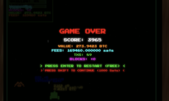 Mempool Space Invaders will give you $7 if you move 10,000 BTC