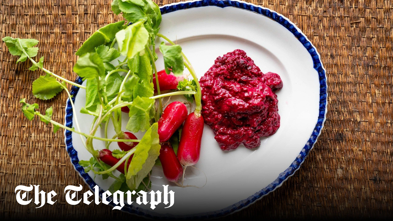 Whipped beetroot dip with radishes recipe