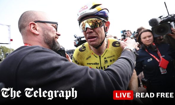 Wout van Aert wins Paris-Roubaix, stopping Tadej Pogacar from making history