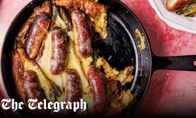 Toad-in-the-hole with leeks and cheese recipe