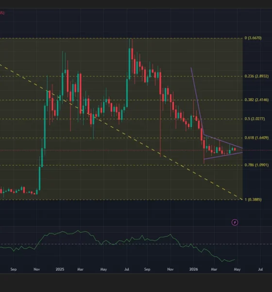 XRP price has formed a bearish pennant pattern on the daily chart.