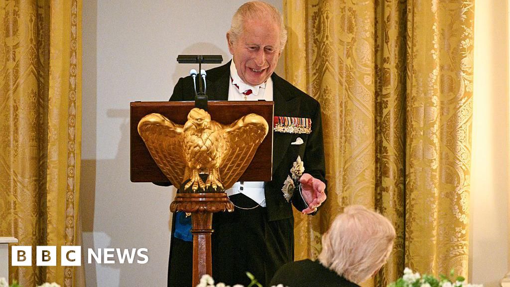 King Charles III and Donald Trump exchange jokes during speeches