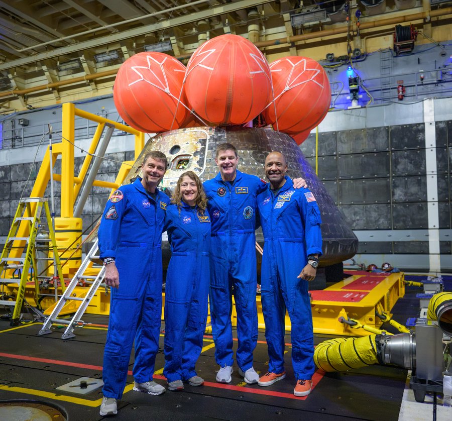 Artemis II Crew Poses with Orion 'Integrity' in Viral Post-Splashdown