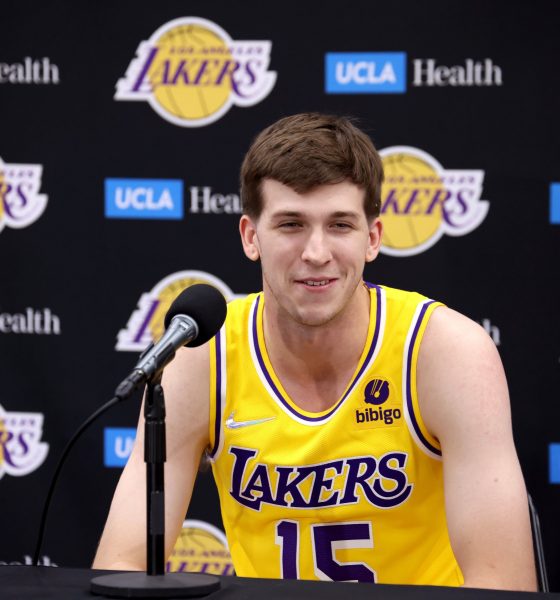 Austin Reaves #15 of the Los Angeles Lakers