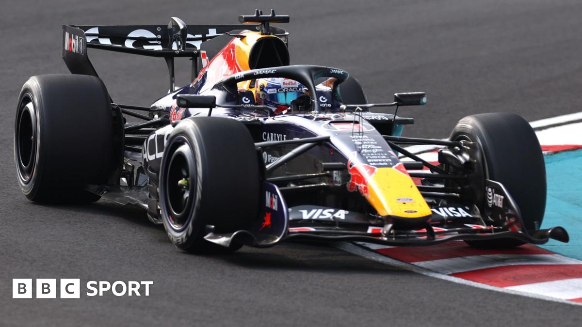 Red Bull's Max Verstappen drives across a kerb during the 2026 Japanese Grand Prix