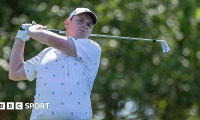Bob MacIntyre playing a shot at The Masters