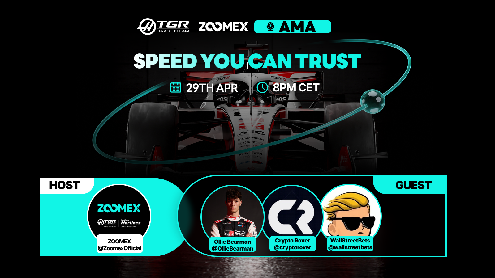 Speed, Precision, Trust: Zoomex Announces Exclusive AMA Featuring Racing Star Ollie Bearman