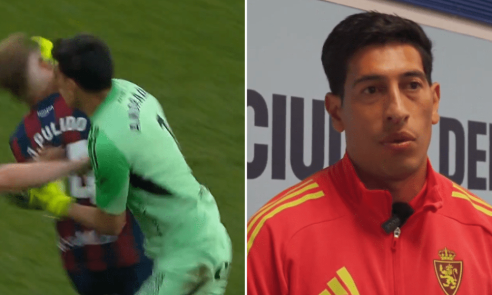 Goalkeeper issues grovelling statement after punching opponent in shocking scenes | Football