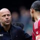 Liverpool manager Arne Slot with captain Virgil van Dijk
