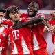 Bayern Munich players celebrate scoring against Real Madrid