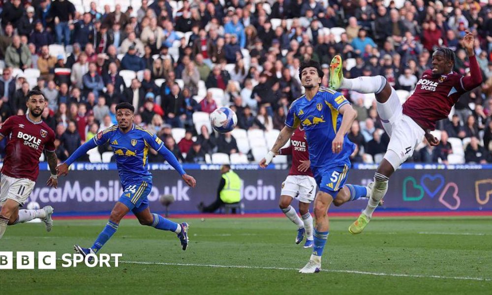 Axel Disasi equalises for West Ham against Leeds in stoppage time