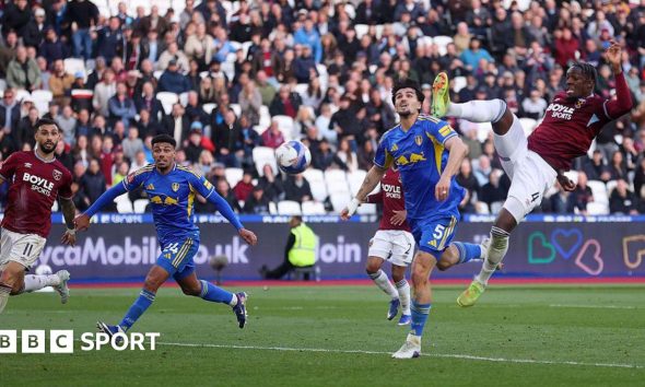 Axel Disasi equalises for West Ham against Leeds in stoppage time