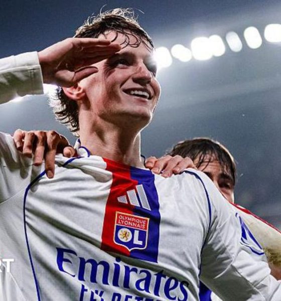 Tyler Morton in action for Lyon