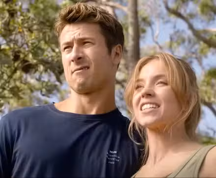 Glen Powell and Sydney Sweeney in Anyone But You (1)