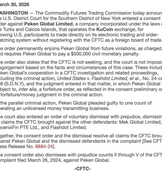 KuCoin Ordered to Block US Traders and Pay $500,000 CFTC Penalty