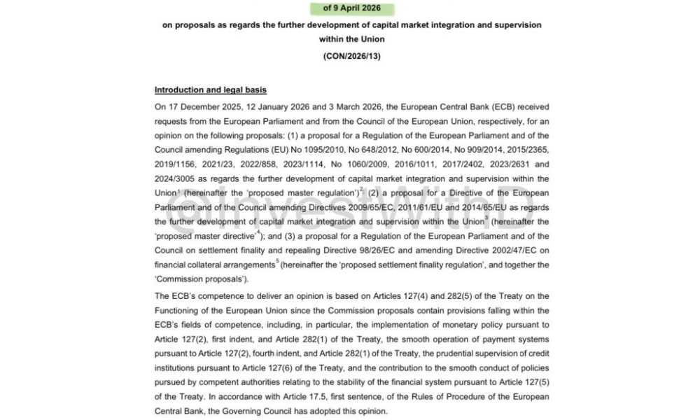 ECB Backs ESMA-Led Crypto Supervision in EU: Tighter MiCA Enforcement Incoming