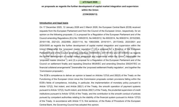 ECB Backs ESMA-Led Crypto Supervision in EU: Tighter MiCA Enforcement Incoming