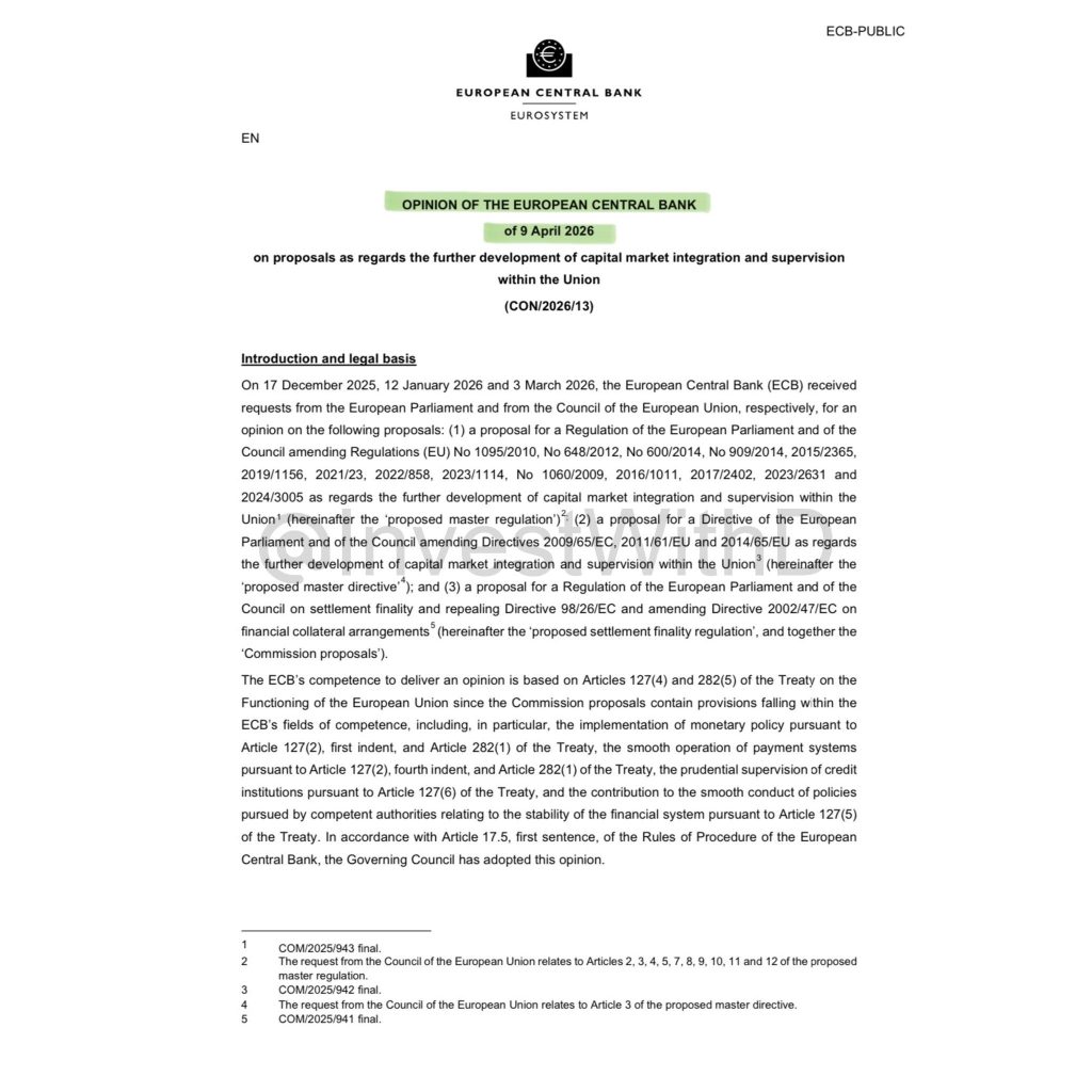 ECB Backs ESMA-Led Crypto Supervision in EU: Tighter MiCA Enforcement Incoming