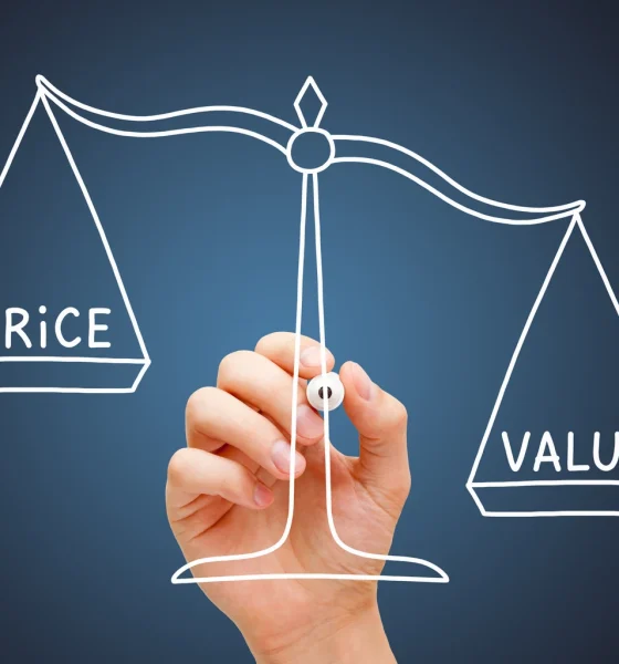 Value Price Scale Business Concept