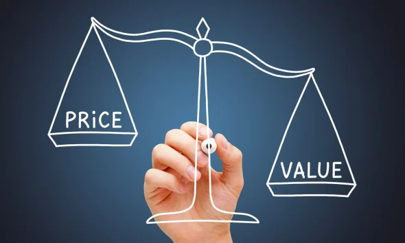 Value Price Scale Business Concept