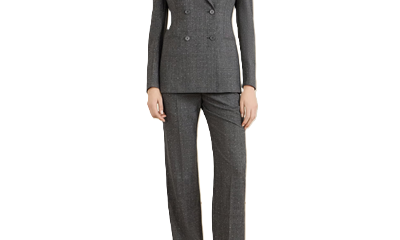 gray check suit