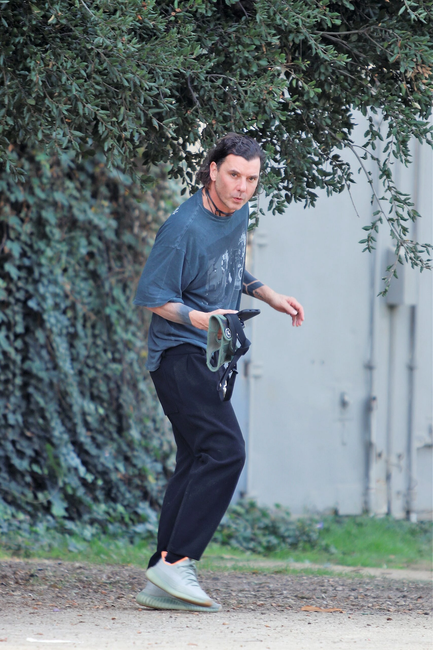 Gavin Rossale is seen in the park whilst out in Studio City