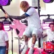 Machine Gun Kelly leaps into the air as he performs at the Today Show Citi Concert Series in New York City