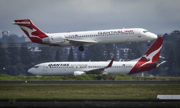 Net profit at Australia's Qantas dropped 28 percent for the fiscal year