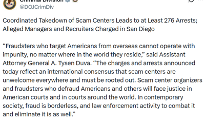 International Crackdown Shutters Nine Crypto Scam Centers, 276 Arrested
