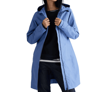 light blue rain coat