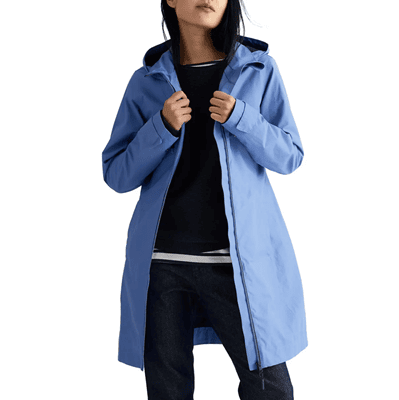 light blue rain coat