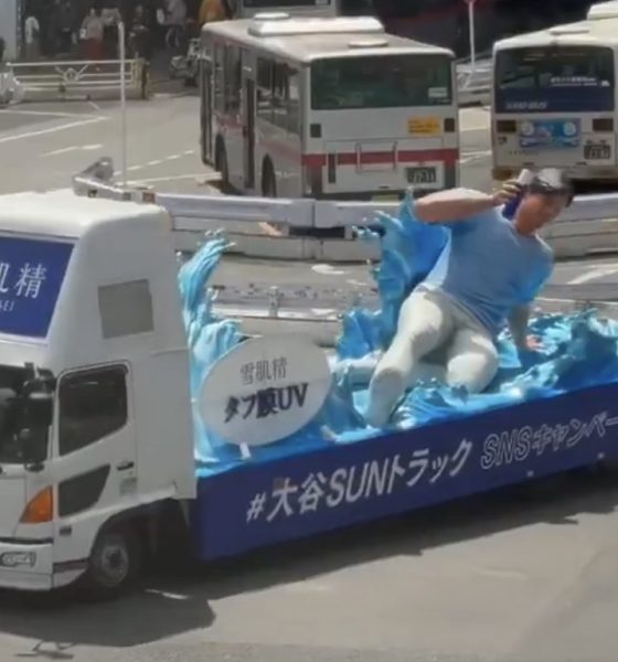 Shohei Ohtani Giant Sliding Sculpture Sun Truck Goes Viral in