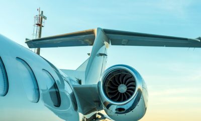 The,Beautiful,Private,And,Commercial,Jet,Plane,With,Its,Tubina