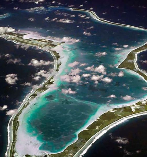 The island of Diego Garcia, home of a UK-US military base. Pic: US Navy/AP