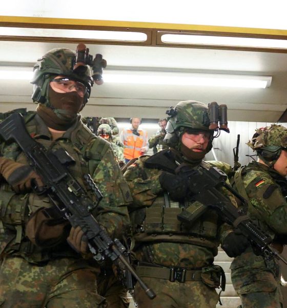 German soldiers carry out a military drill at a metro station in Berlin. File pic: Reuters