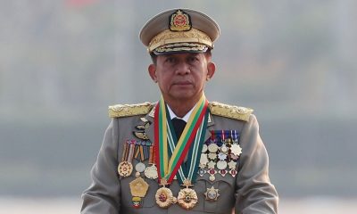 General Min Aung Hlaing during a military parade in 2023. File pic: AP