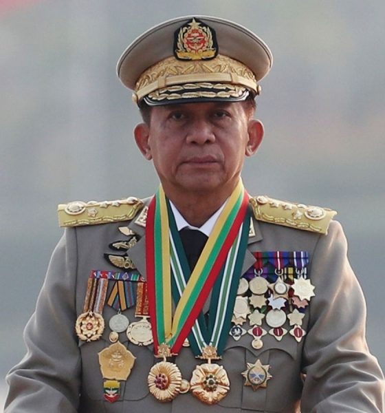 General Min Aung Hlaing during a military parade in 2023. File pic: AP