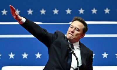 Tesla and SpaceX CEO Elon Musk gestures as he speaks in Washington on January 20, 2025, the day of US President Donald Trump's inauguration