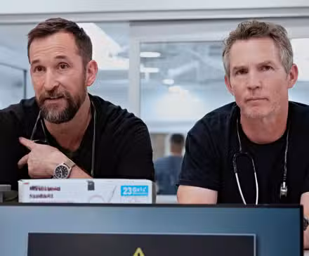 Noah Wyle and Shawn Hatosy in The Pitt Season 2