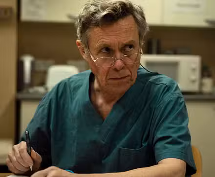 Alex Jennings looking up and frustrated in This Is Going To Hurt 