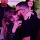 Taylor Swift and Travis Kelce share a kiss at XS Nightclub as Kansas City Chiefs celebrate Super Bowl win